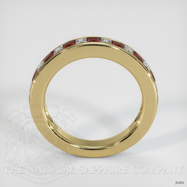 14K Yellow Gold Ruby and Diamond Channel Wedding Band