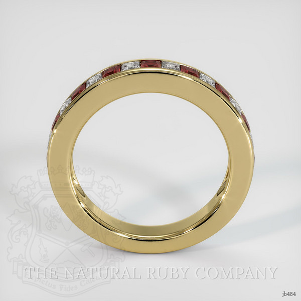 14K Yellow Gold Ruby and Diamond Channel Wedding Band