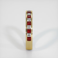 14K Yellow Gold Ruby and Diamond Channel Wedding Band Image