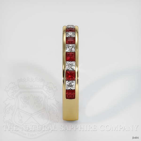14K Yellow Gold Ruby and Diamond Channel Wedding Band