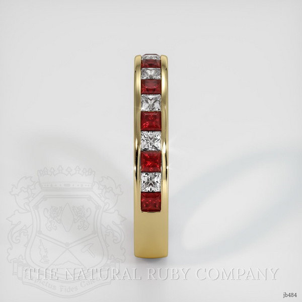 14K Yellow Gold Ruby and Diamond Channel Wedding Band