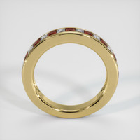 18K Yellow Gold Ruby and Diamond Channel Wedding Band Image