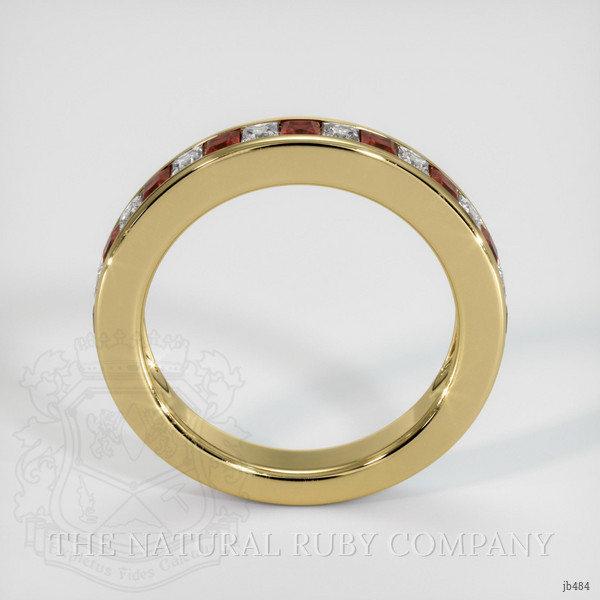 18K Yellow Gold Ruby and Diamond Channel Wedding Band