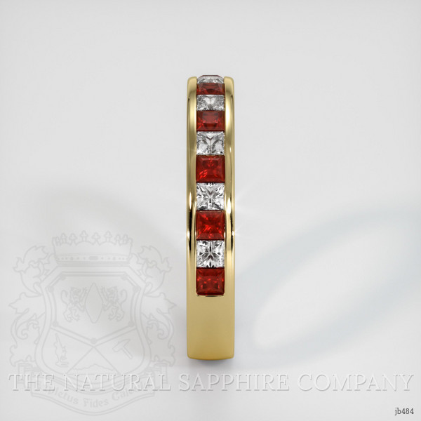 18K Yellow Gold Ruby and Diamond Channel Wedding Band