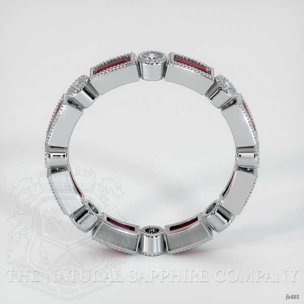 Platinum 950 Ruby and Diamond Antique Style Wedding Band