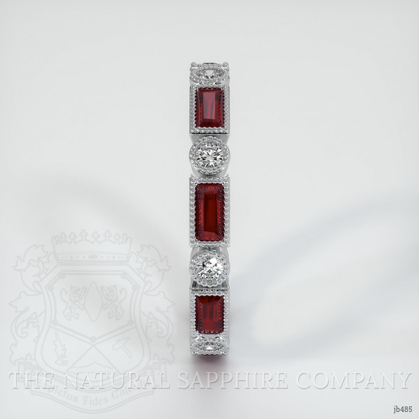 Platinum 950 Ruby and Diamond Antique Style Wedding Band