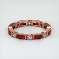 14K Rose Gold Diamond and Ruby Antique Style Wedding Band Video