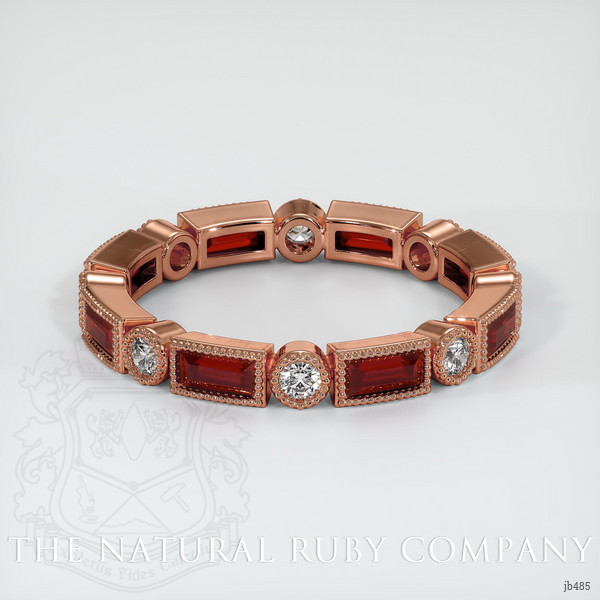 14K Rose Gold Diamond and Ruby Antique Style Wedding Band