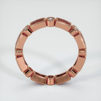 14K Rose Gold Diamond and Ruby Antique Style Wedding Band Image