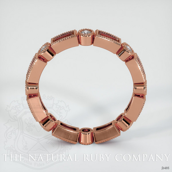 14K Rose Gold Diamond and Ruby Antique Style Wedding Band