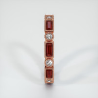 14K Rose Gold Diamond and Ruby Antique Style Wedding Band Image