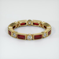 14K Yellow Gold Ruby and Diamond Antique Style Wedding Band Video