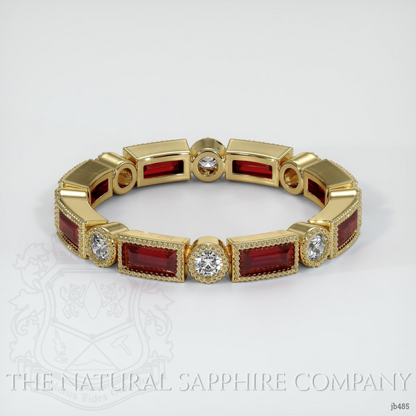 14K Yellow Gold Ruby and Diamond Antique Style Wedding Band