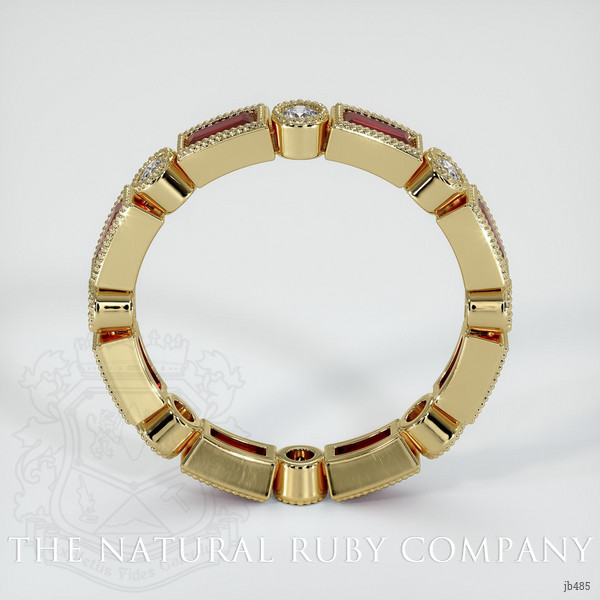 14K Yellow Gold Ruby and Diamond Antique Style Wedding Band