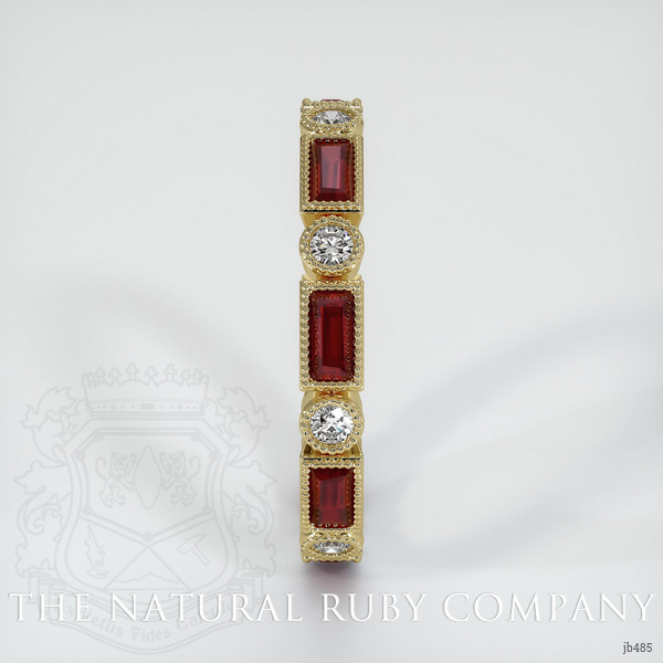 14K Yellow Gold Ruby and Diamond Antique Style Wedding Band