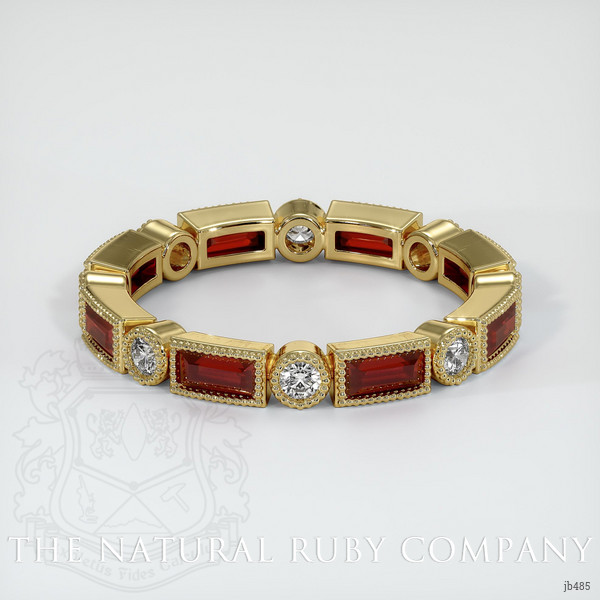 18K Yellow Gold Ruby and Diamond Antique Style Wedding Band