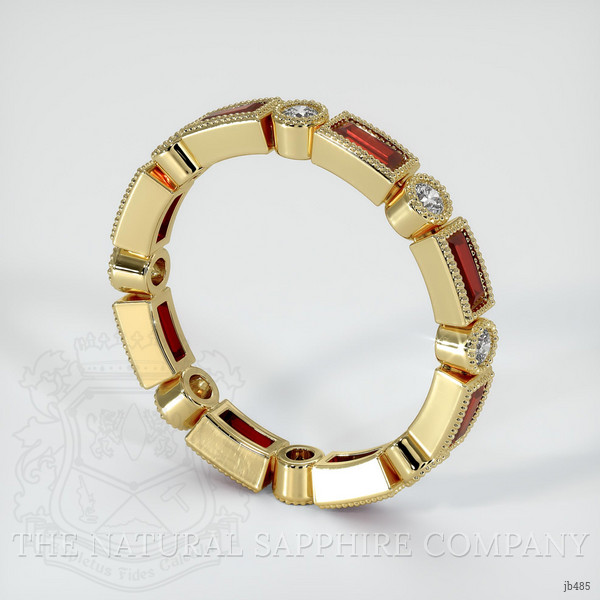 18K Yellow Gold Ruby and Diamond Antique Style Wedding Band