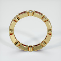 18K Yellow Gold Ruby and Diamond Antique Style Wedding Band Image