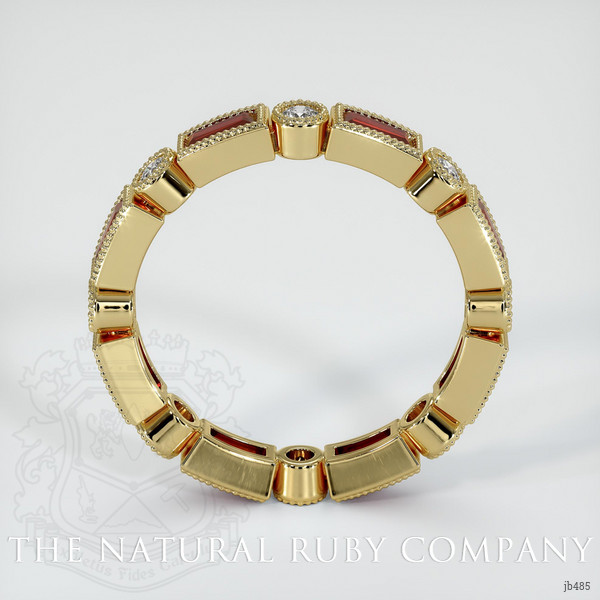 18K Yellow Gold Ruby and Diamond Antique Style Wedding Band