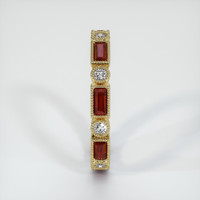 18K Yellow Gold Ruby and Diamond Antique Style Wedding Band Image
