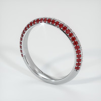 Platinum 950 Ruby Prong Wedding Band Image