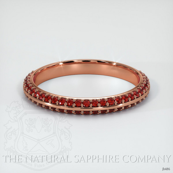 14K Rose Gold Ruby Prong Wedding Band