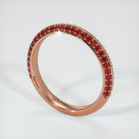 14K Rose Gold Ruby Prong Wedding Band Image