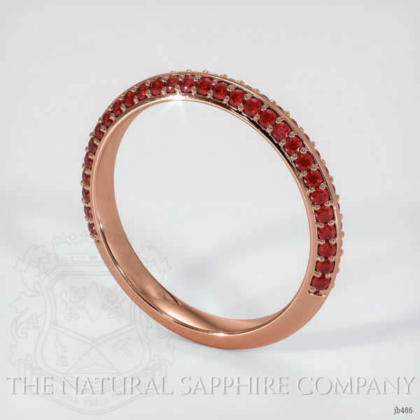 14K Rose Gold Ruby Prong Wedding Band