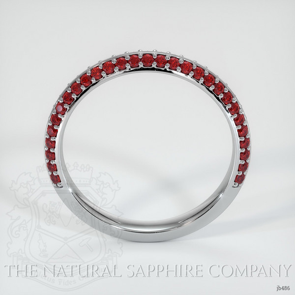 14K White Gold Ruby Prong Wedding Band