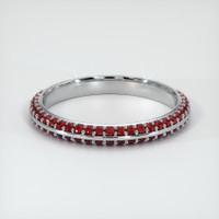 18K White Gold Ruby Prong Wedding Band Video