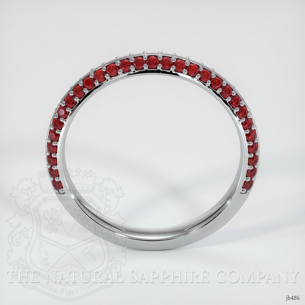 18K White Gold Ruby Prong Wedding Band