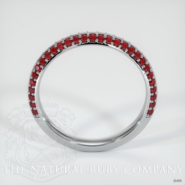 18K White Gold Ruby Prong Wedding Band
