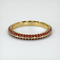 14K Yellow Gold Ruby Prong Wedding Band Video