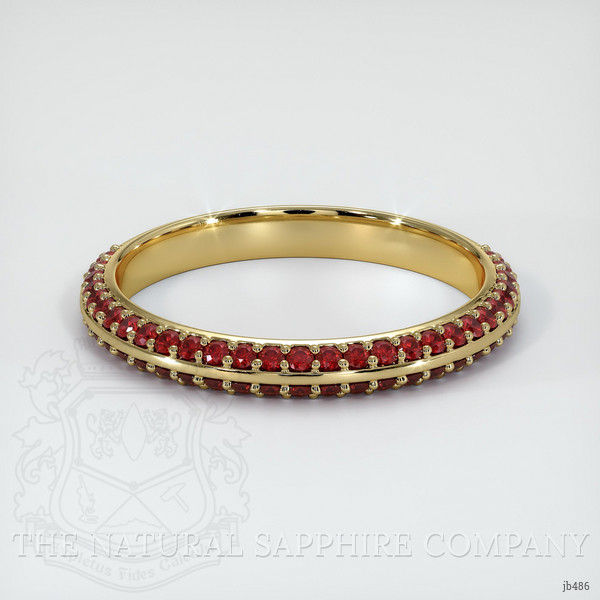 14K Yellow Gold Ruby Prong Wedding Band