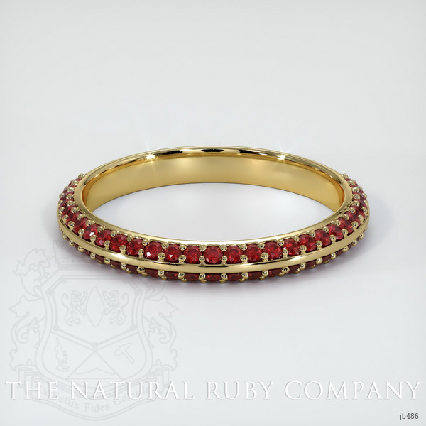 14K Yellow Gold Ruby Prong Wedding Band