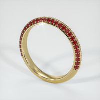 14K Yellow Gold Ruby Prong Wedding Band Image
