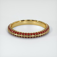 18K Yellow Gold Ruby Prong Wedding Band Video
