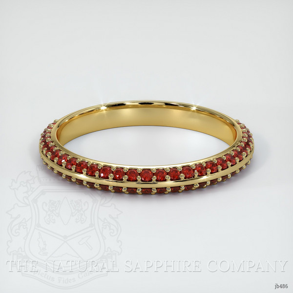 18K Yellow Gold Ruby Prong Wedding Band