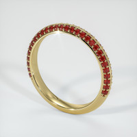 18K Yellow Gold Ruby Prong Wedding Band Image