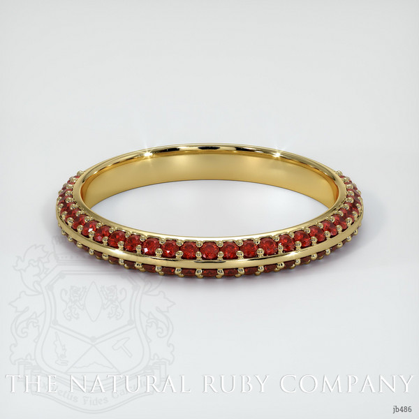 18K Yellow Gold Ruby Prong Wedding Band