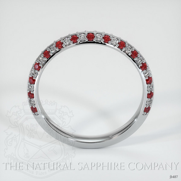 Platinum 950 Ruby and Diamond Prong Wedding Band