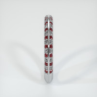 14K White Gold Ruby and Diamond Prong Wedding Band Image