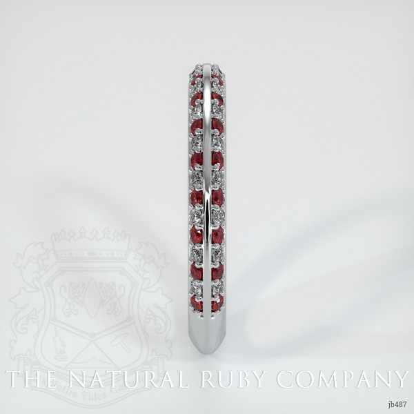 18K White Gold Ruby and Diamond Prong Wedding Band