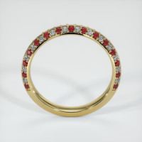 14K Yellow Gold Ruby and Diamond Prong Wedding Band Image