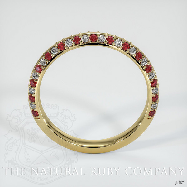 14K Yellow Gold Ruby and Diamond Prong Wedding Band