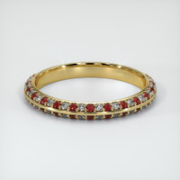 18K Yellow Gold Ruby and Diamond Prong Wedding Band Video