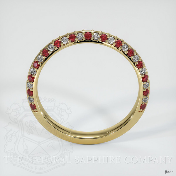 18K Yellow Gold Ruby and Diamond Prong Wedding Band