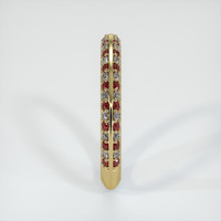 18K Yellow Gold Ruby and Diamond Prong Wedding Band Image