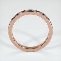 14K Rose Gold Blue Sapphire and Diamond Pave Wedding Band Image