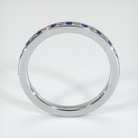 18K White Gold Blue Sapphire and Diamond Pave Wedding Band Image